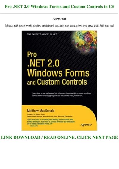 pro net 2 0 windows forms and custom controls in c Epub